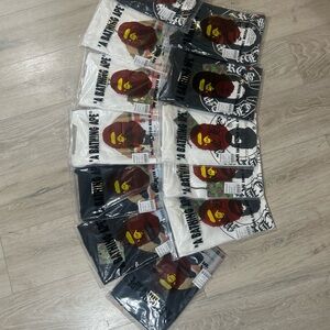 Bape Short Sleeve Tees - Black and White